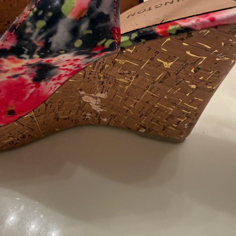 Covington Women's Multicolor Floral Cork Wedge Heels size 6.5 MAKE ME A OFFER! - Picture 12 of 17
